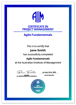 AIM Agile Fundamentals Digital Certificate