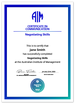 AIM Digital Certificate Negotiating Skills
