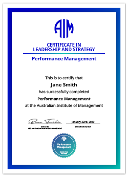AIM Performance Management Digital Certificate