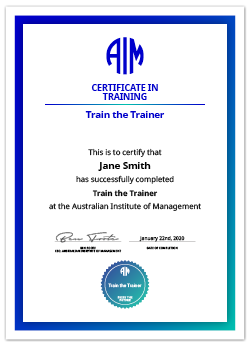 AIM Train the Trainer Digital Certificate