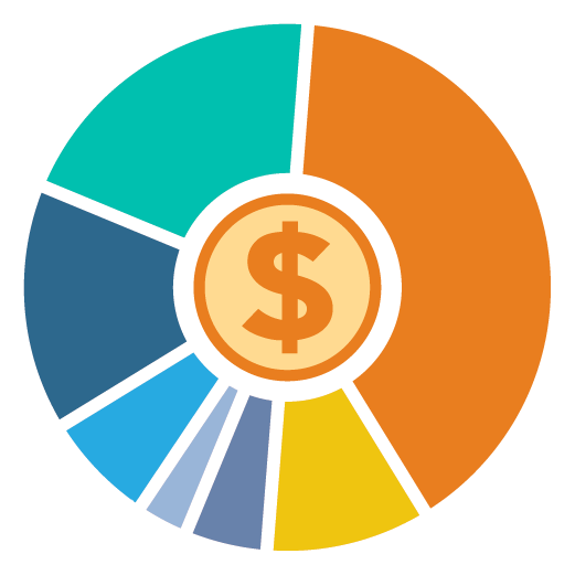 Learning Development Infograph Icon - Budgeting and Evaluation
