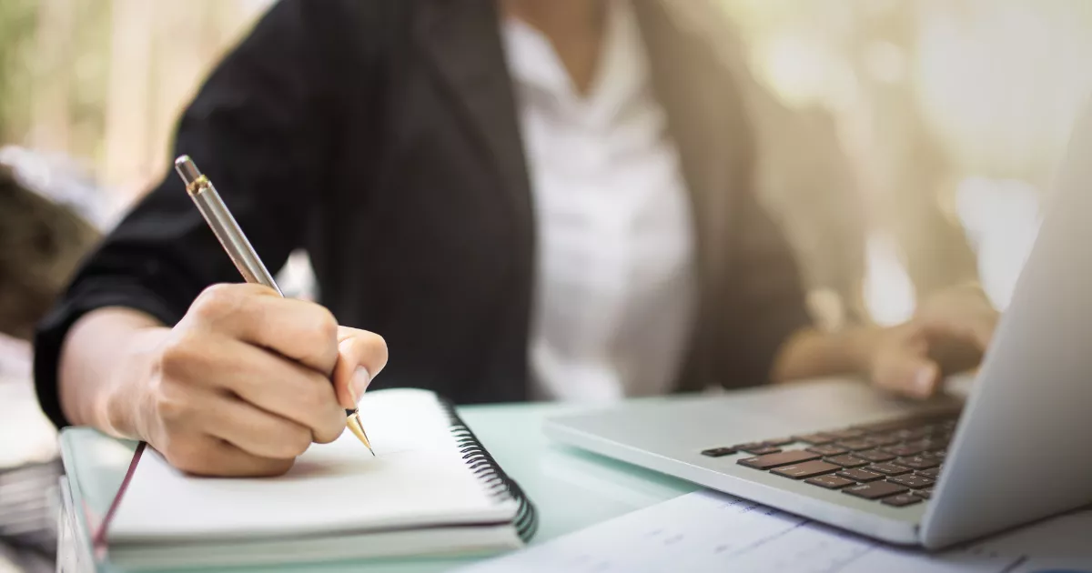 A professional completing an AIM Microcredential assessment