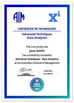 Academy Xi Advanced Techniques - Data Analytics Certificate