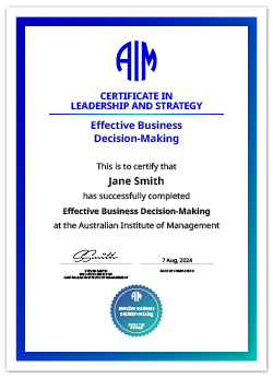 AIM Digital COA Effective Business Decision-Making Badge