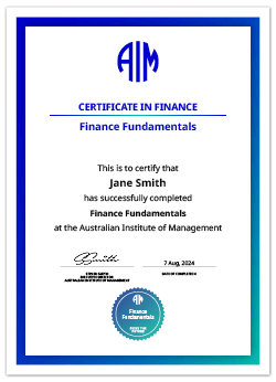 AIM Finance Fundamentals Digital Certificate