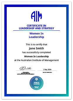 AIM Women in Leadership Certificate