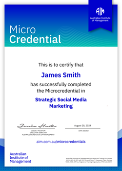 AIM Microcredentials Strategic Social Media Marketing Certificate